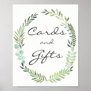 Waterverf weke Kaarten en cadeautjes weddenschap P Poster