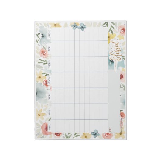 Waterverf wekelijkse planner notitieblok (Linkerzijde)