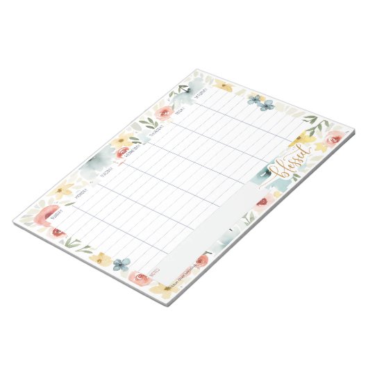 Waterverf wekelijkse planner notitieblok (Schuin)