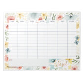 Waterverf wekelijkse planner notitieblok (Voorkant)