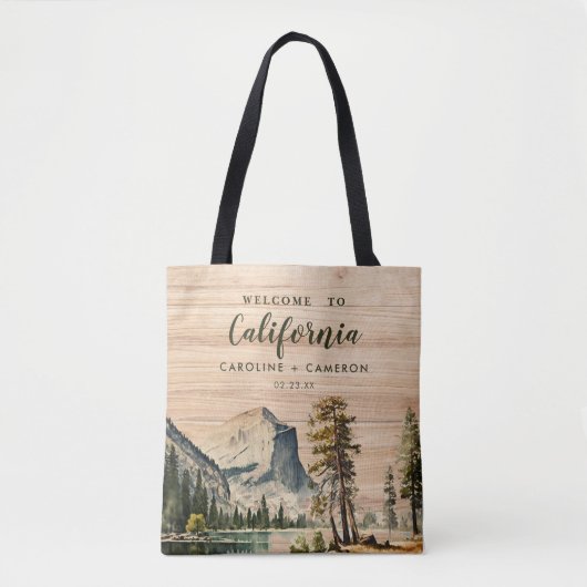 Waterverf Welkom bij California Wedding Welkom Tote Bag (Voorkant)