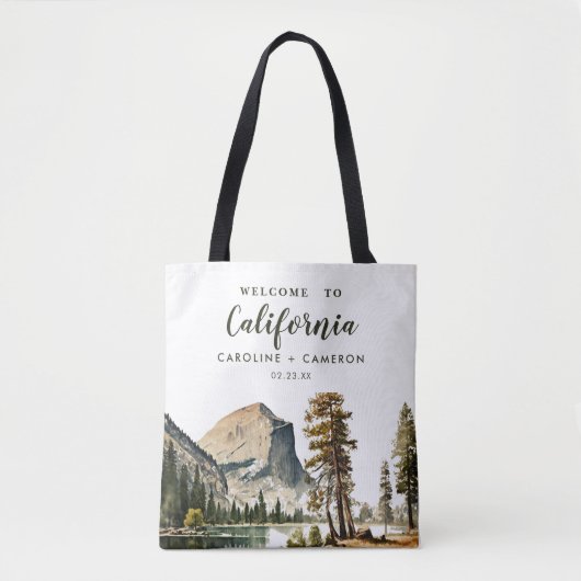 Waterverf Welkom bij California Wedding Welkom Tote Bag (Voorkant)