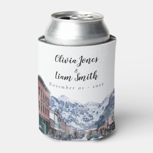 Waterverf Welkom bij Telluride Wedding Welkom Blikjeskoeler (Blikje Voorkant)