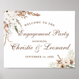 Waterverf Welkom Elegant Boho Engagement Party Poster