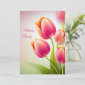 Waterverf Welkom Lente Kaart (Staand voorkant)