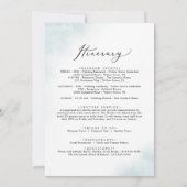 Waterverf Welkomstbrief blauw en reisroute (Achterkant)