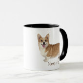 Waterverf Welsh Corgi Pet Dog Aangepast Mok (Voorkant rechts)