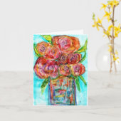 Waterverf Wenskaart Floral Arrangement Kaart (Gele Bloem)