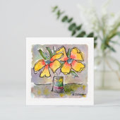Waterverf Wenskaart gele bloemen Kaart (Staand voorkant)