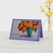 Waterverf Wenskaart Vase met bloemen Kaart (Gele Bloem)