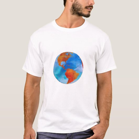 Waterverf wereld t-shirt (Voorkant)