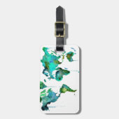 Waterverf wereld van de kaart bagagelabel (Voorkant verticaal)