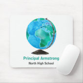 Waterverf Wereldbol Aangepersonaliseerd schoolhoof Muismat (Met muis)