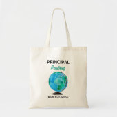 Waterverf Wereldbol Aangepersonaliseerd schoolhoof Tote Bag (Voorkant)