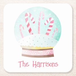 Waterverf Wereldbol kerstpapier Onderzetter