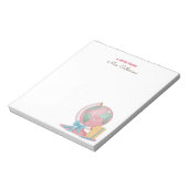 Waterverf Wereldbol Nota van het Notitieblok van d (Linkerzijde)