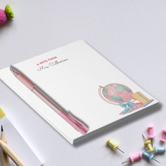 Waterverf Wereldbol Nota van het Notitieblok van d