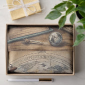  Waterverf wereldbol oude boeken wereldkaart Tissuepapier (Geschenk)