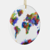 waterverf wereldkaart 16 keramisch ornament (Rechts)