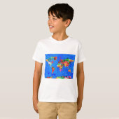 waterverf wereldkaart 1 t-shirt (Voorkant volledig)