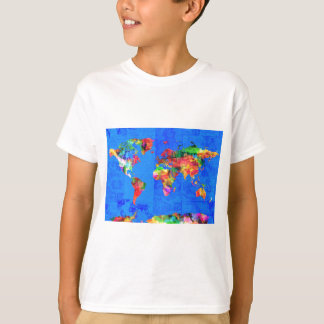 waterverf wereldkaart 1 t-shirt