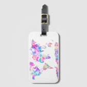 Waterverf Wereldkaart Bagagelabel (Voorkant (verticaal))