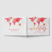Waterverf Wereldkaart bestemming bruiloft monogram Gastenboek (Volledig)