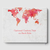 Waterverf Wereldkaart bestemming bruiloft monogram Gastenboek (Achterkant)