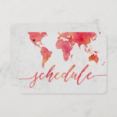 Waterverf Wereldkaart Bestemming Trouwschema Kaart (Voorkant / Achterkant)