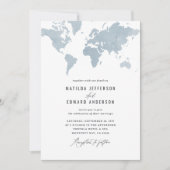 Waterverf wereldkaart bruiloft (Voorkant)