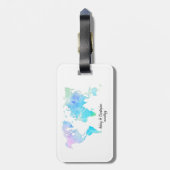 Waterverf Wereldkaart Bruiloft Pas getrouwd Trip G Bagagelabel (Achterkant verticaal)
