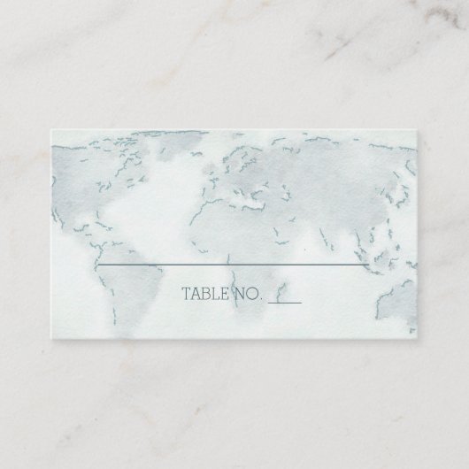 Waterverf Wereldkaart bruiloft Plaatskaarten Plaatskaartje (Voorkant)