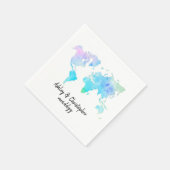 Waterverf Wereldkaart Gepersonaliseerde Paar Servi Servet (Hoek)