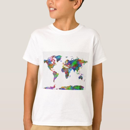 waterverf wereldkaart t-shirt (Voorkant)