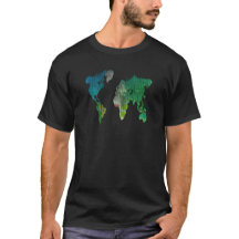 Waterverf Wereldkaart T-shirt - Reizen & Avontuur