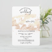 Waterverf Wereldkaart van weddenschappen  Kaart (Staand voorkant)