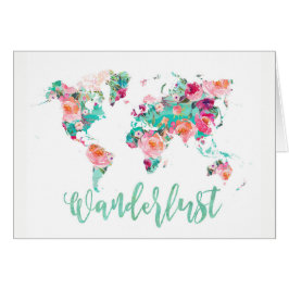 Waterverf wereldkaart Wanderlust