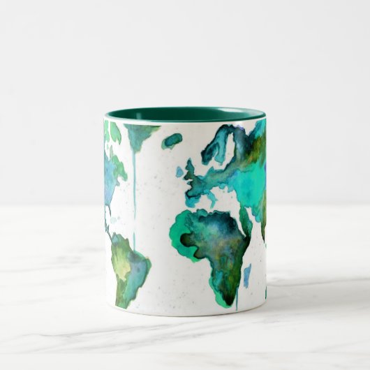 Waterverf WereldMok Tweekleurige Koffiemok (Center)