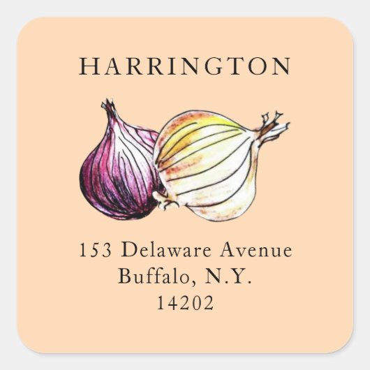 Waterverf werkt met de hand-getekend retour-label vierkante sticker (Voorkant)