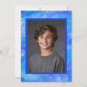 Waterverf Wervelt Aangepaste FOTO Bar Bat Mitzvah Kaart (Achterkant)