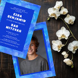 Waterverf Wervelt Aangepaste FOTO Bar Bat Mitzvah Kaart<br><div class="desc">Perfecte kaart om een bat mitswa, bar mitswa of andere Joodse viering aan te kondigen! Met de hand gemaakte kunst voor jou. VOLLEDIG ! Klik hierboven op "Personaliseren" om de tekst te bewerken en uw eigen foto aan de achterkant toe te voegen. Klik op "bewerken met ontwerpgereedschap" om de lettertypen,...</div>