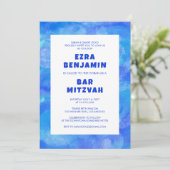 Waterverf Wervelt Aangepaste QR CODE Bar Bat Mitzv Kaart (Staand voorkant)