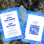 Waterverf Wervelt Aangepaste QR CODE Bar Bat Mitzv Kaart<br><div class="desc">Perfecte kaart om een bat mitswa, bar mitswa of andere Joodse viering aan te kondigen! Met de hand gemaakte kunst voor jou. VOLLEDIG ! Klik hierboven op "Personaliseer" om de tekst te bewerken en uw eigen link naar QR-code aan de achterkant toe te voegen. Klik op "bewerken met ontwerpgereedschap" om...</div>