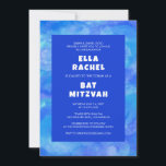 Waterverf Wervelt Blauw Custom Bar Bat Mitzvah Kaart<br><div class="desc">Perfecte kaart om een vleermuis mitswa, bar mitswa of andere joodse viering aan te kondigen! Hand gemaakte kunst voor jou. VOLLEDIG ! Klik op "Personaliseren" hierboven om de tekst te bewerken. Klik op "bewerken met ontwerpgereedschap" om de lettertypen, kleuren en plaatsingen aan te passen en om het ontwerp aan de...</div>