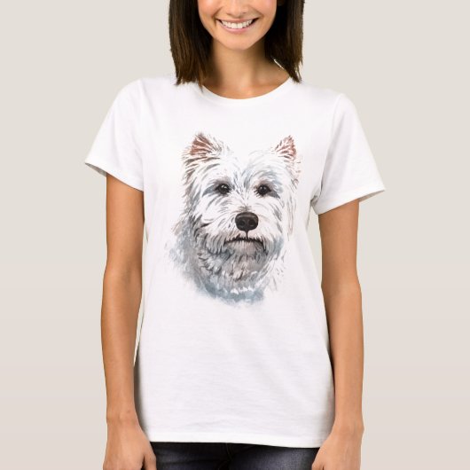 Waterverf West Highland White Terrier T-shirt (Voorkant)