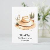 Waterverf Western Adventure Boy Baby shower Bedankkaart (Staand voorkant)