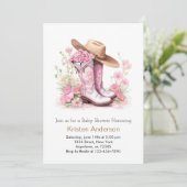 Waterverf Western Avontuur Cowgirl Baby shower Kaart (Staand voorkant)