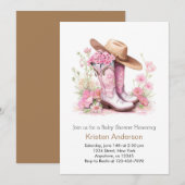 Waterverf Western Avontuur Cowgirl Baby shower Kaart (Voorkant / Achterkant)