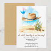 Waterverf Western: Baby Boy's Cowboy Shower Kaart (Voorkant / Achterkant)