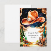 Waterverf Western Cowboy Verjaardag Bedankkaart (Voorkant / Achterkant)